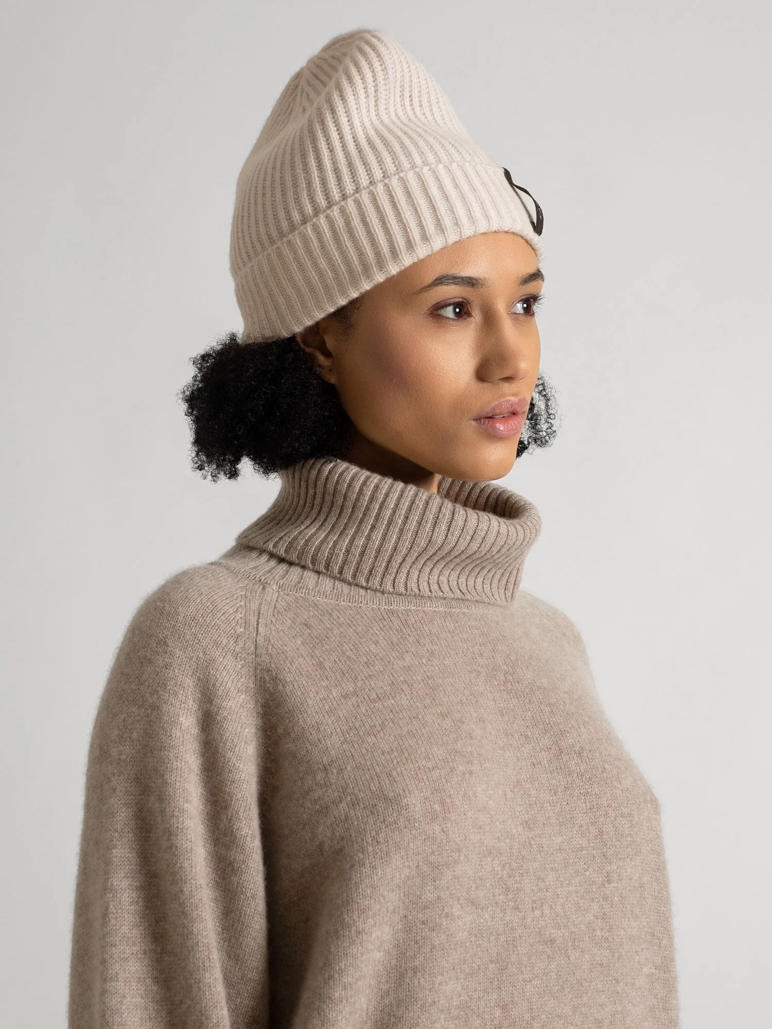 Cashmere beanie "Elli" - pearl