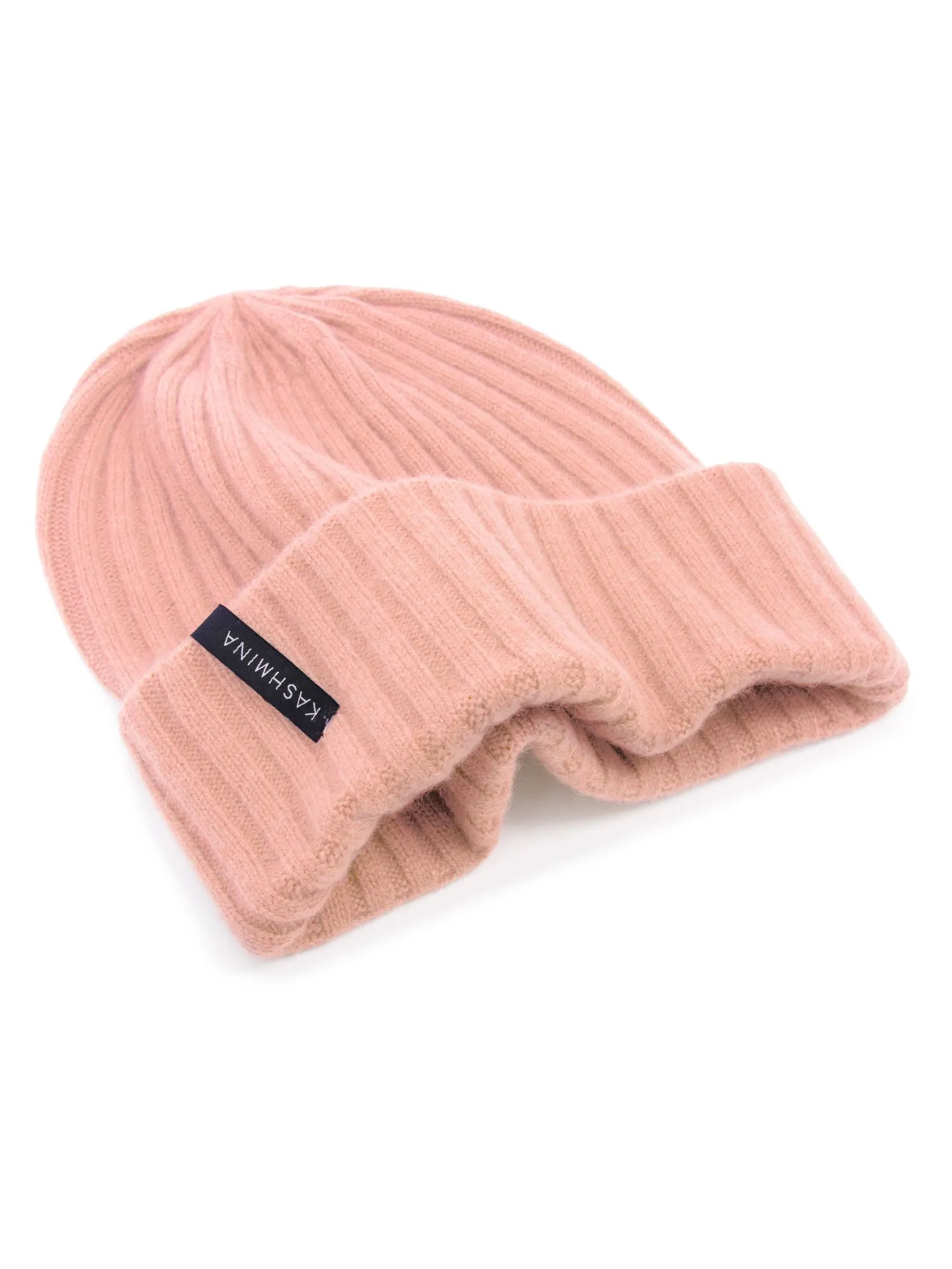 Cashmere beanie "Oda" - peachy pink