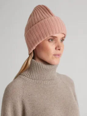 Cashmere beanie "Oda" - peachy pink