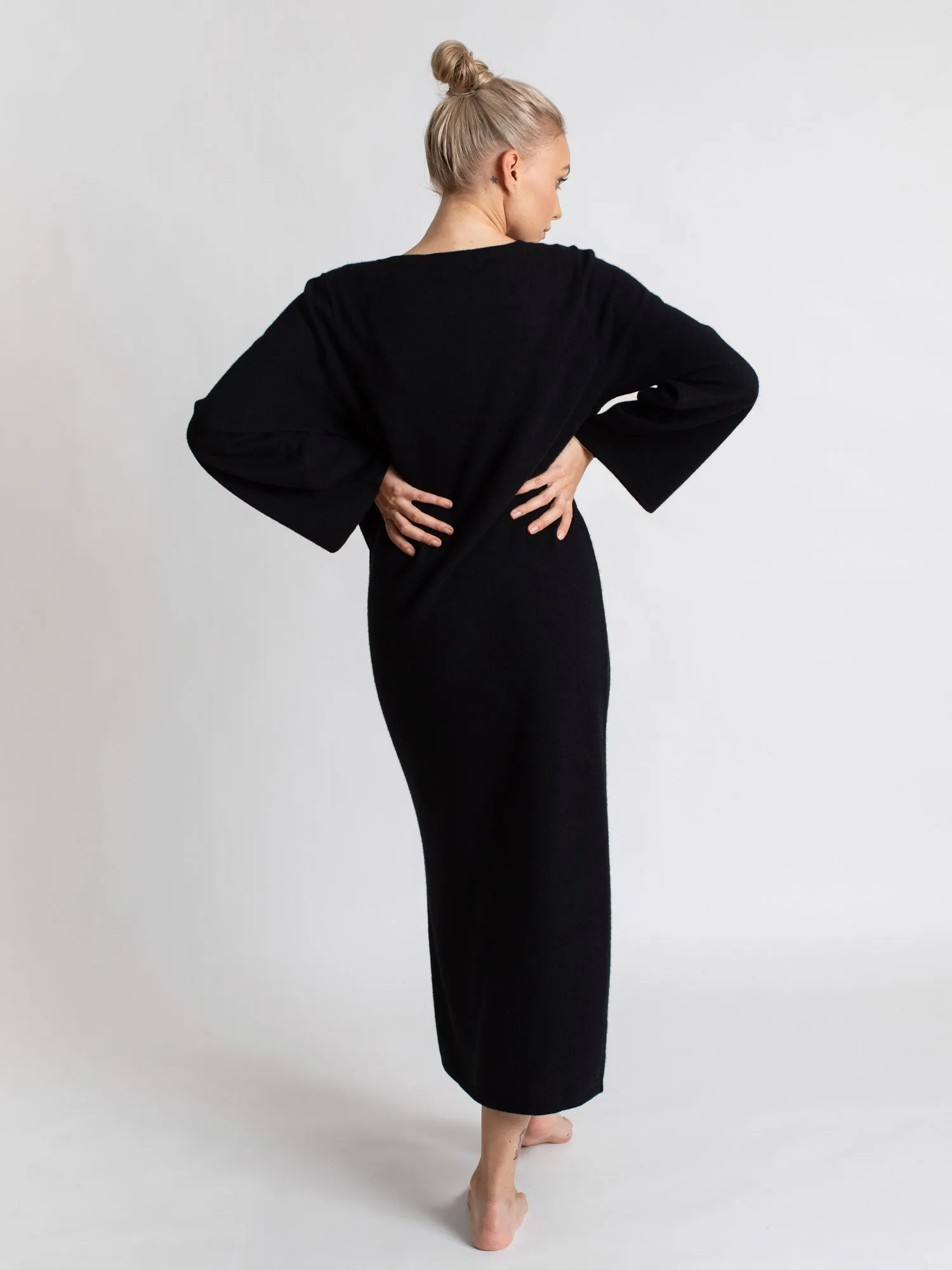 Cashmere dress "Bohéme maxi" - black