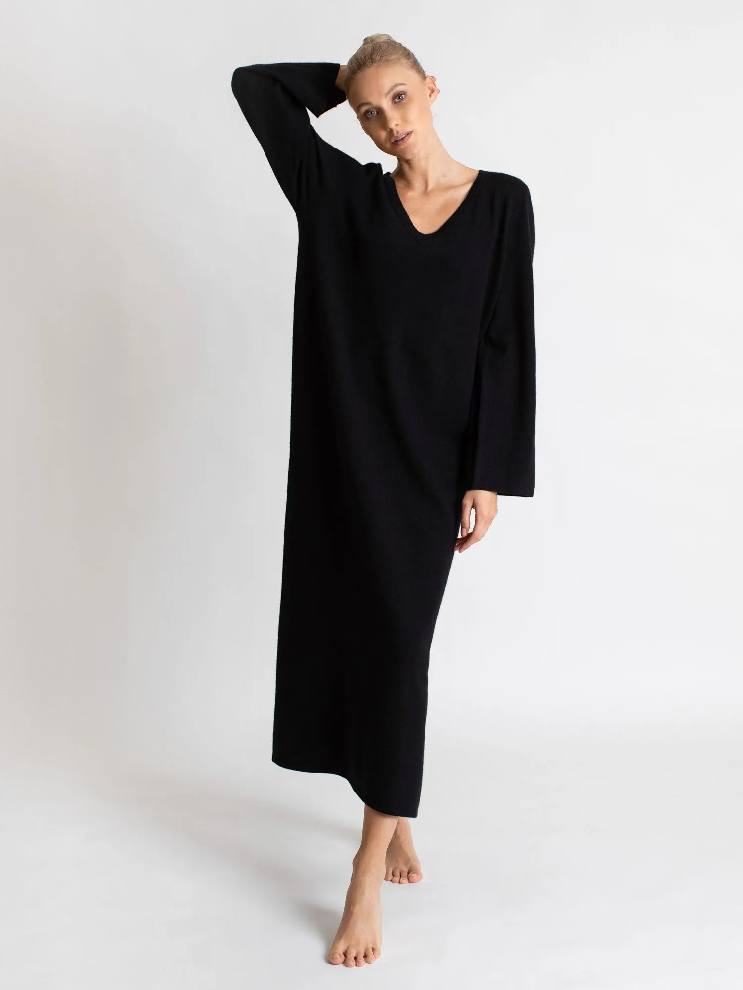 Cashmere dress "Bohéme maxi" - black