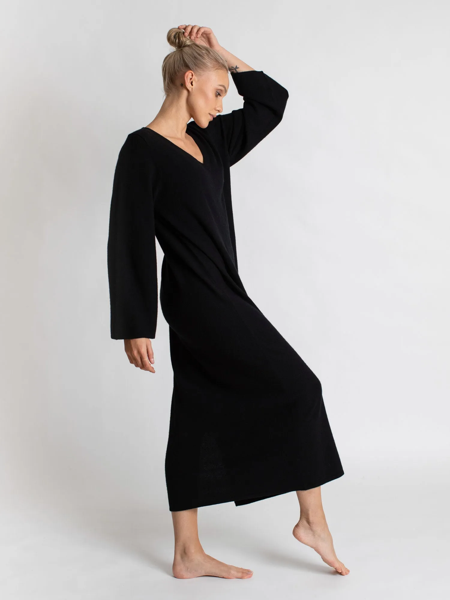 Cashmere dress "Bohéme maxi" - black