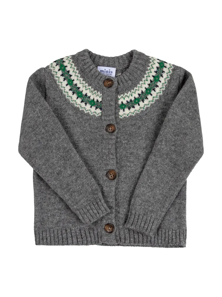 Chaqueta gris greca verde