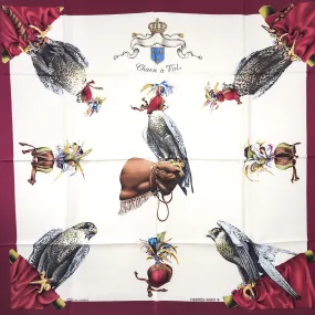 Chasse a Vol Hermes Scarf by Henri de Linares 90 cm Silk Twill UNWORN