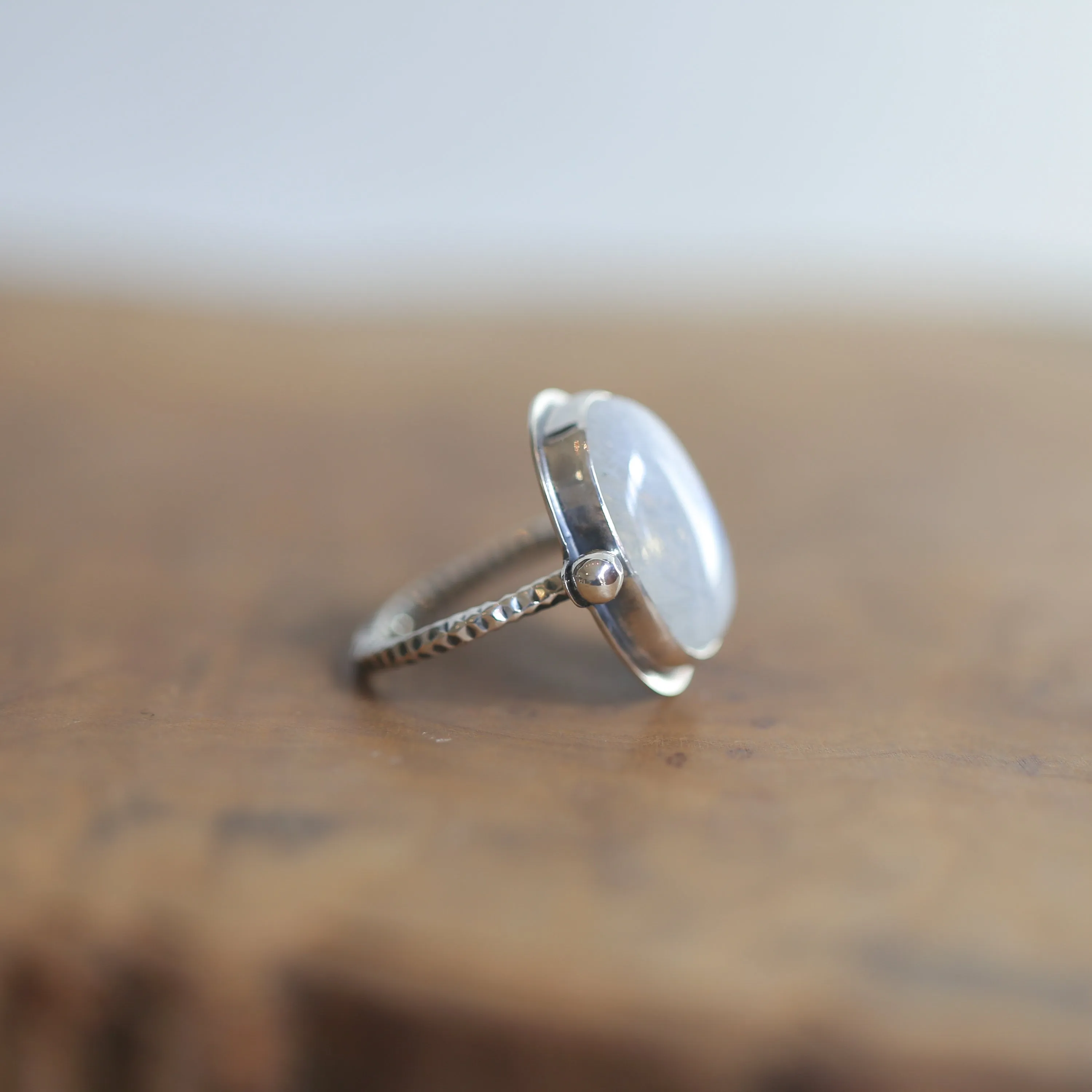 Chloe Ring - Rainbow Moonstone Ring - .925 Sterling Silver - Silversmith Ring