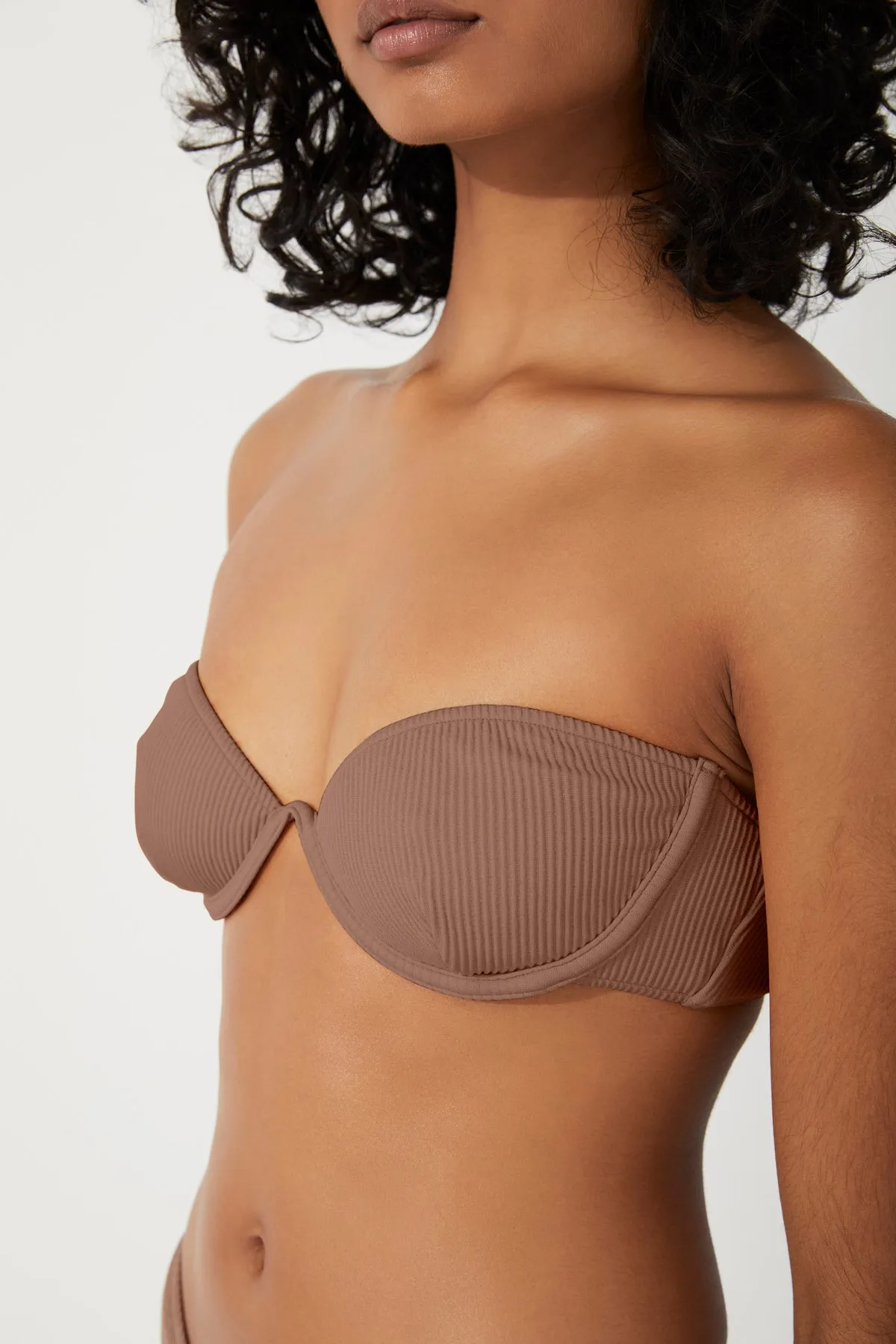 Chocolate Rib Balconette Bra Cup