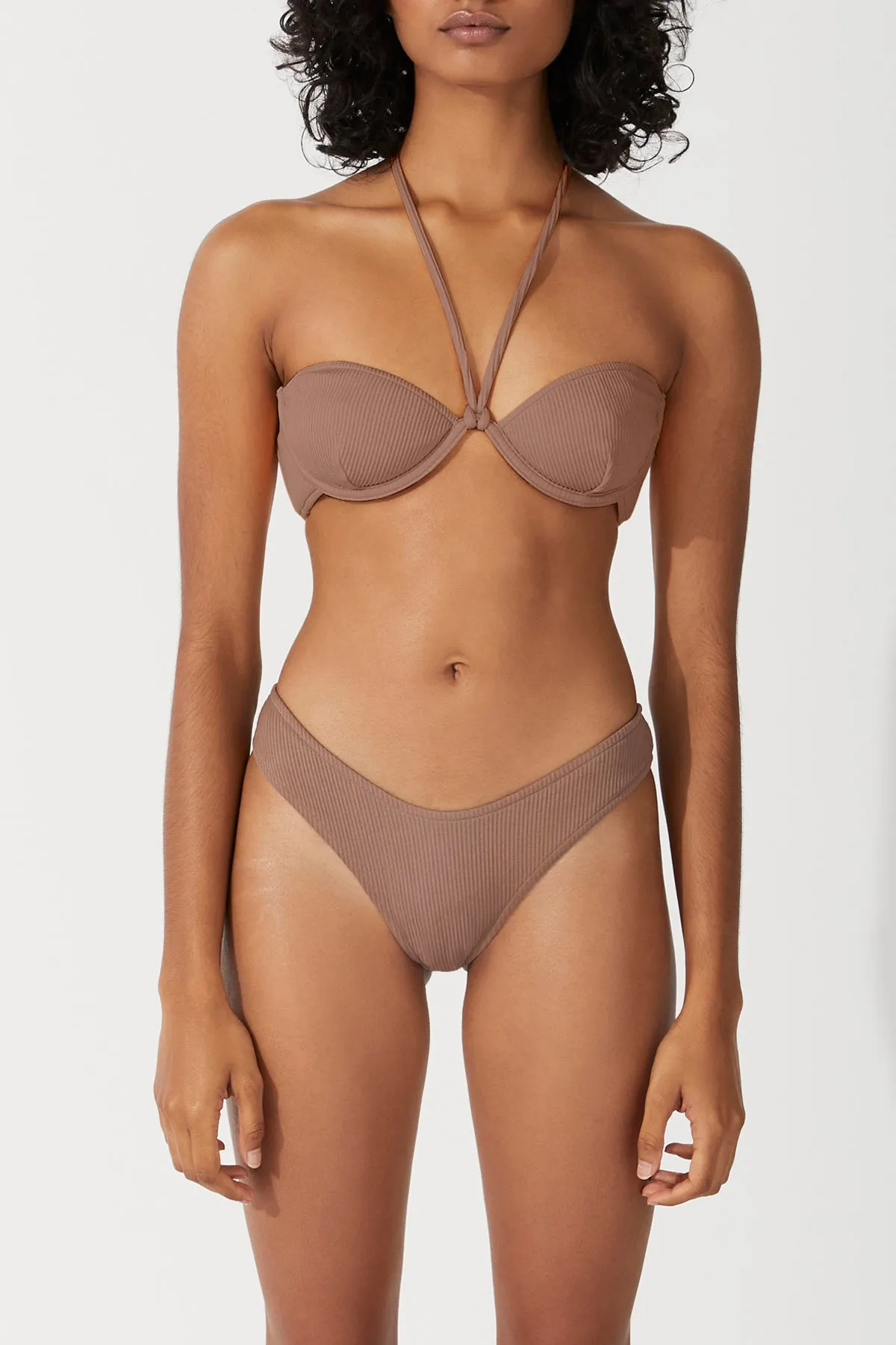 Chocolate Rib Balconette Bra Cup