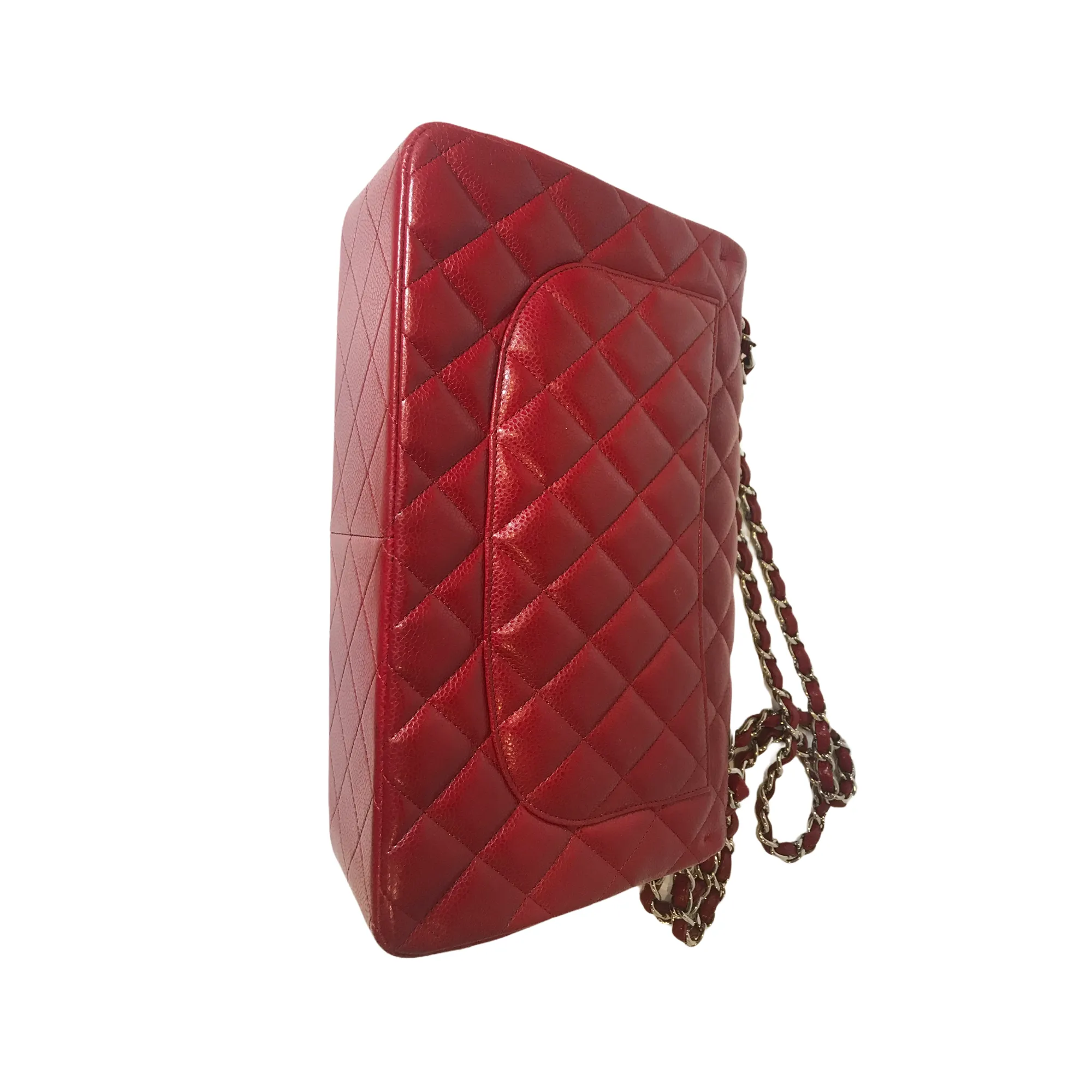 Classic Flap Jumbo Caviar Red SHW