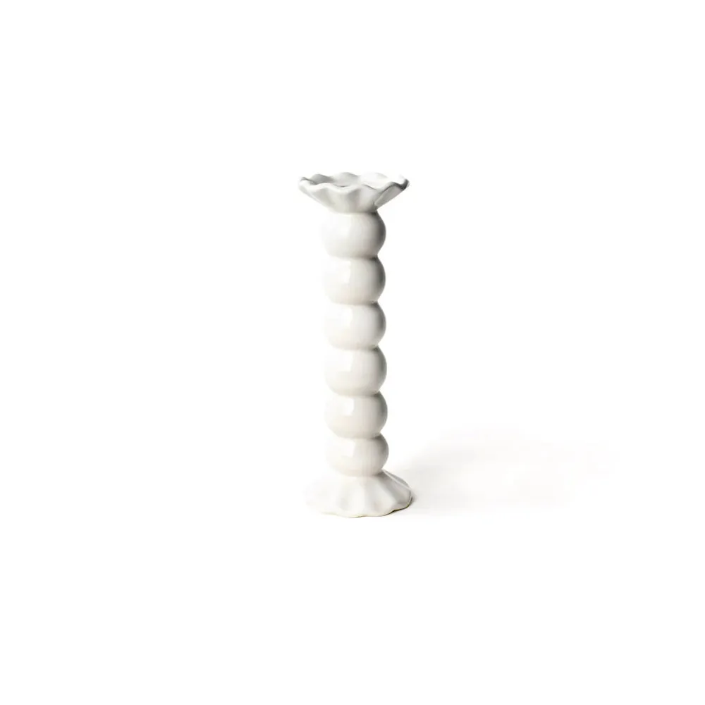 Coton Colors Signature White Ruffle Knob Candle Holder