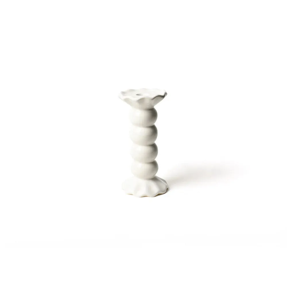 Coton Colors Signature White Ruffle Knob Candle Holder