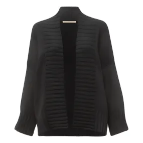 Cotton and Cashmere Open Cardigan - Black