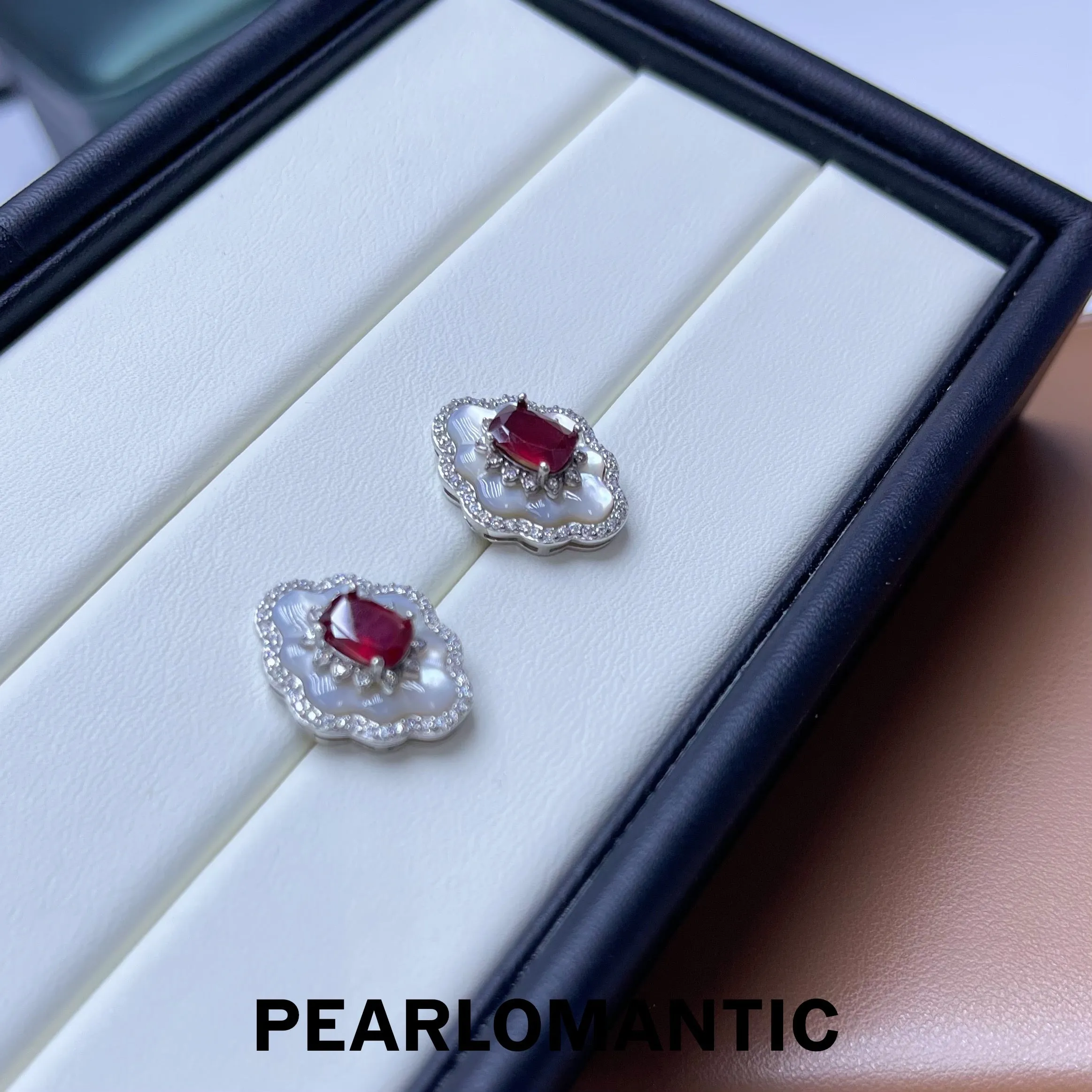 [Designer's Choice] Ruby 2ct   Zircon Earring Stud w/ S925 Silver