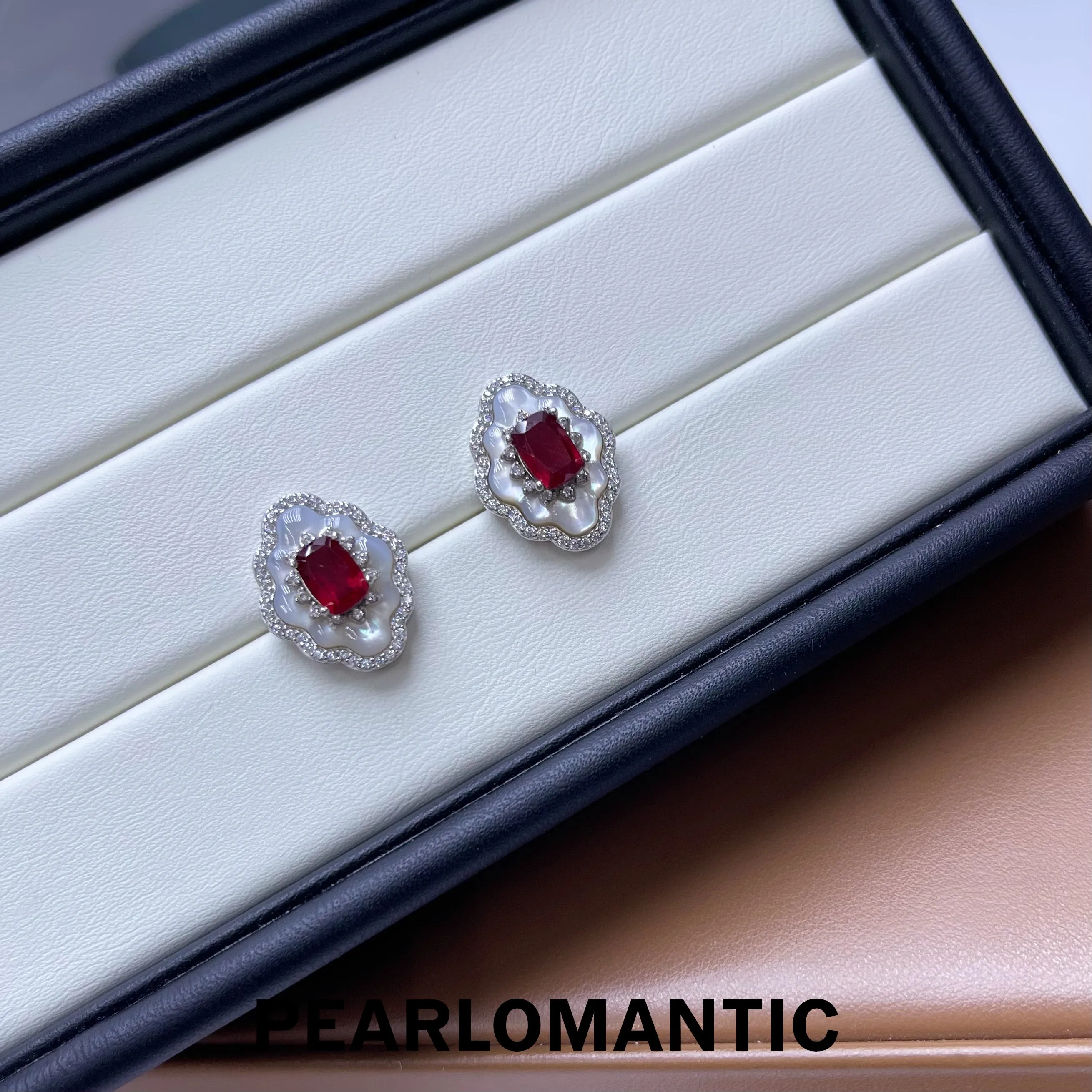 [Designer's Choice] Ruby 2ct   Zircon Earring Stud w/ S925 Silver