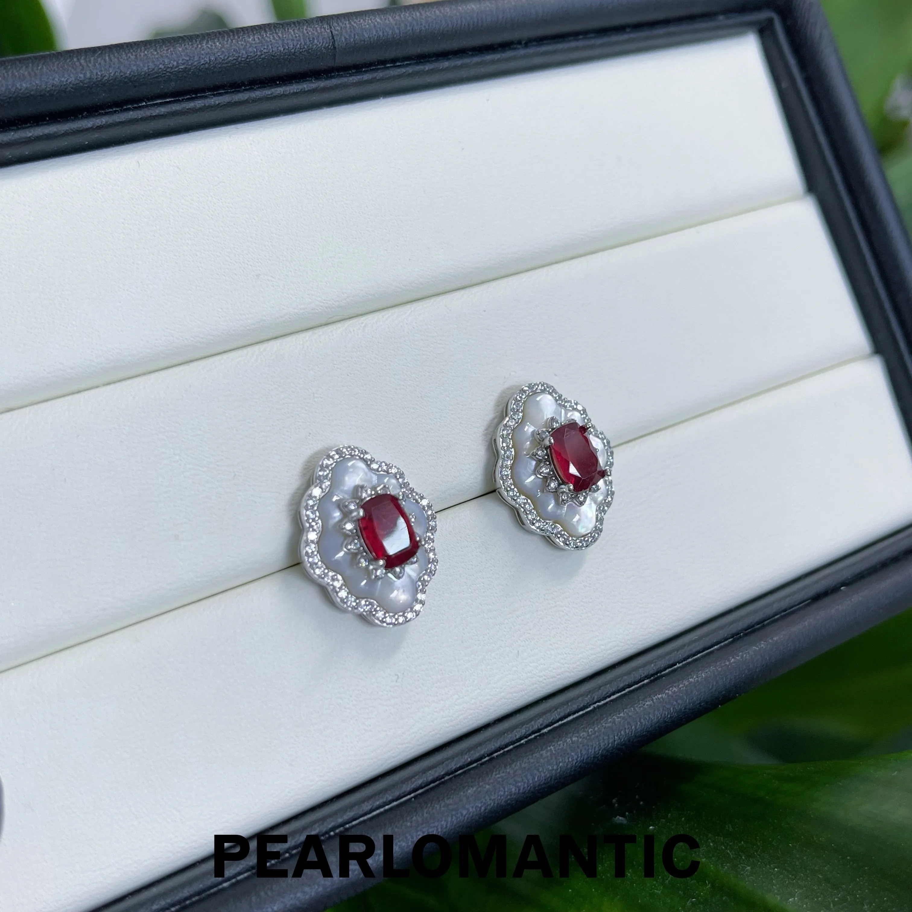 [Designer's Choice] Ruby 2ct   Zircon Earring Stud w/ S925 Silver