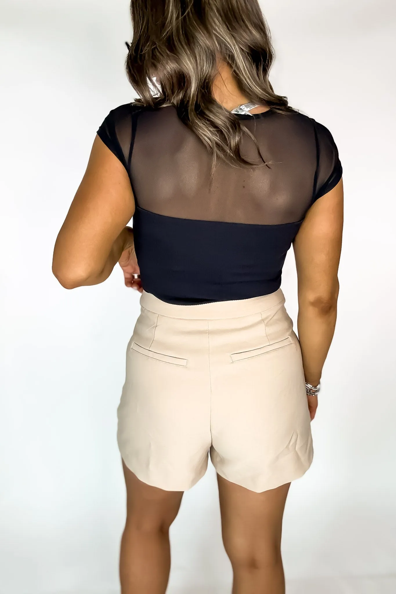 Designs Beyond Definition Khaki Pleated Waist Woven Shorts