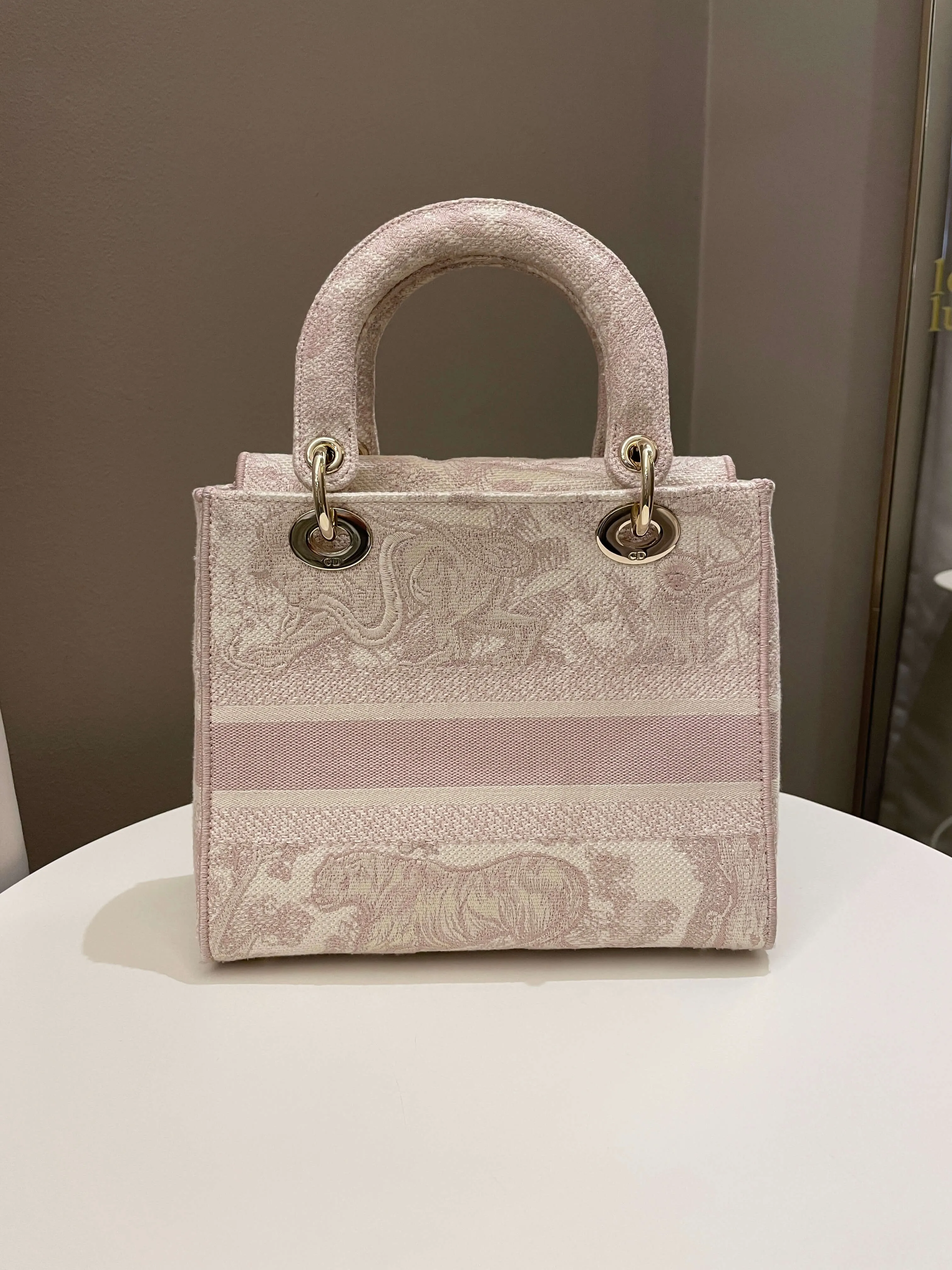 Dior Lady Dior Lite Pale Pink Toile De Jouy Embroidery