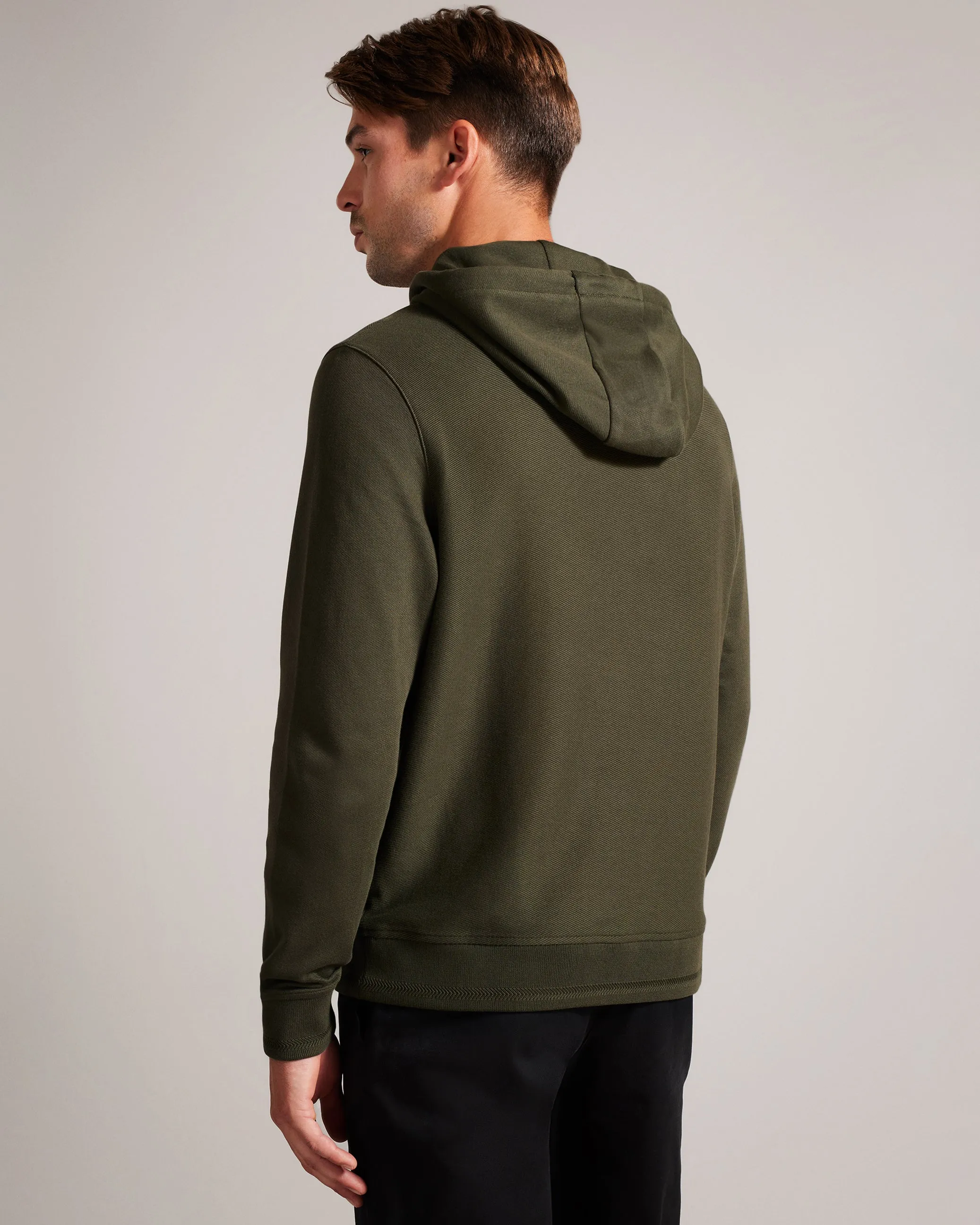 Ellja Long Sleeve Cotton Twill Hoodie Khaki