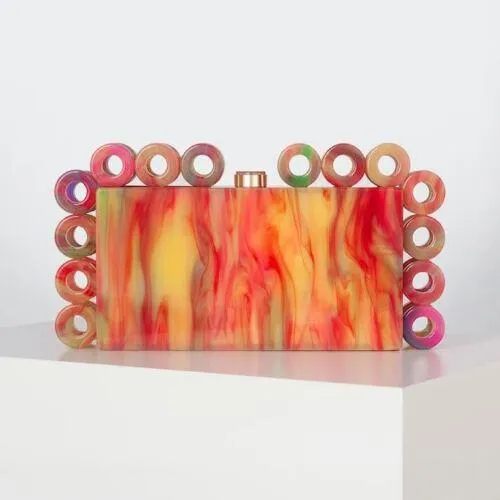 Escarlata Acrylic Box Clutch Bag