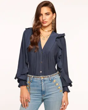 Estelle Ruffle V-Neck Blouse