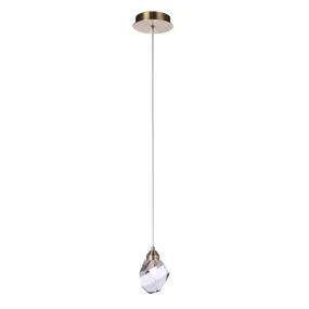 Euclid 1 Light LED Pendant - Aged Brass