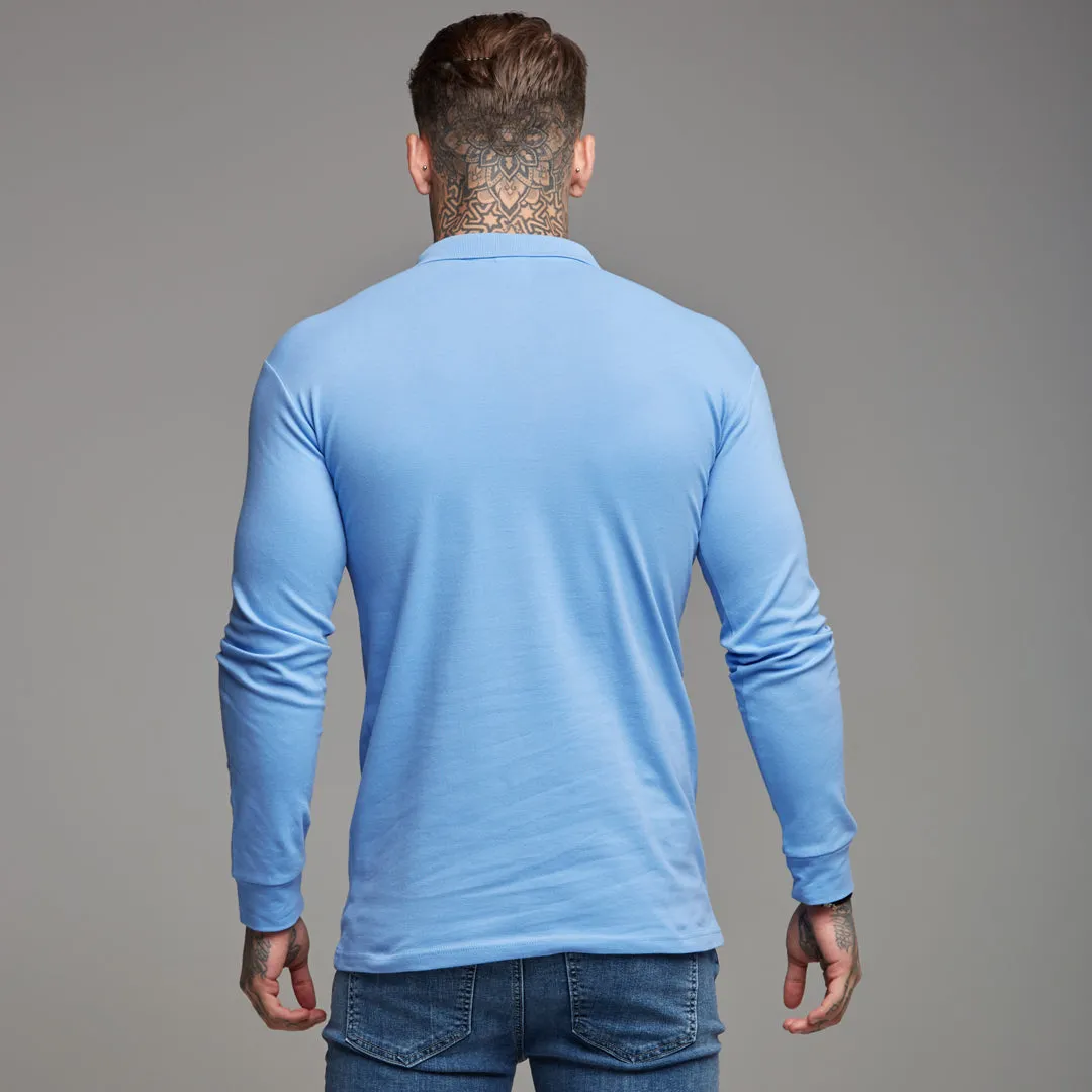 Father Sons Classic Light Blue Polo Long Sleeve Shirt - FSH161