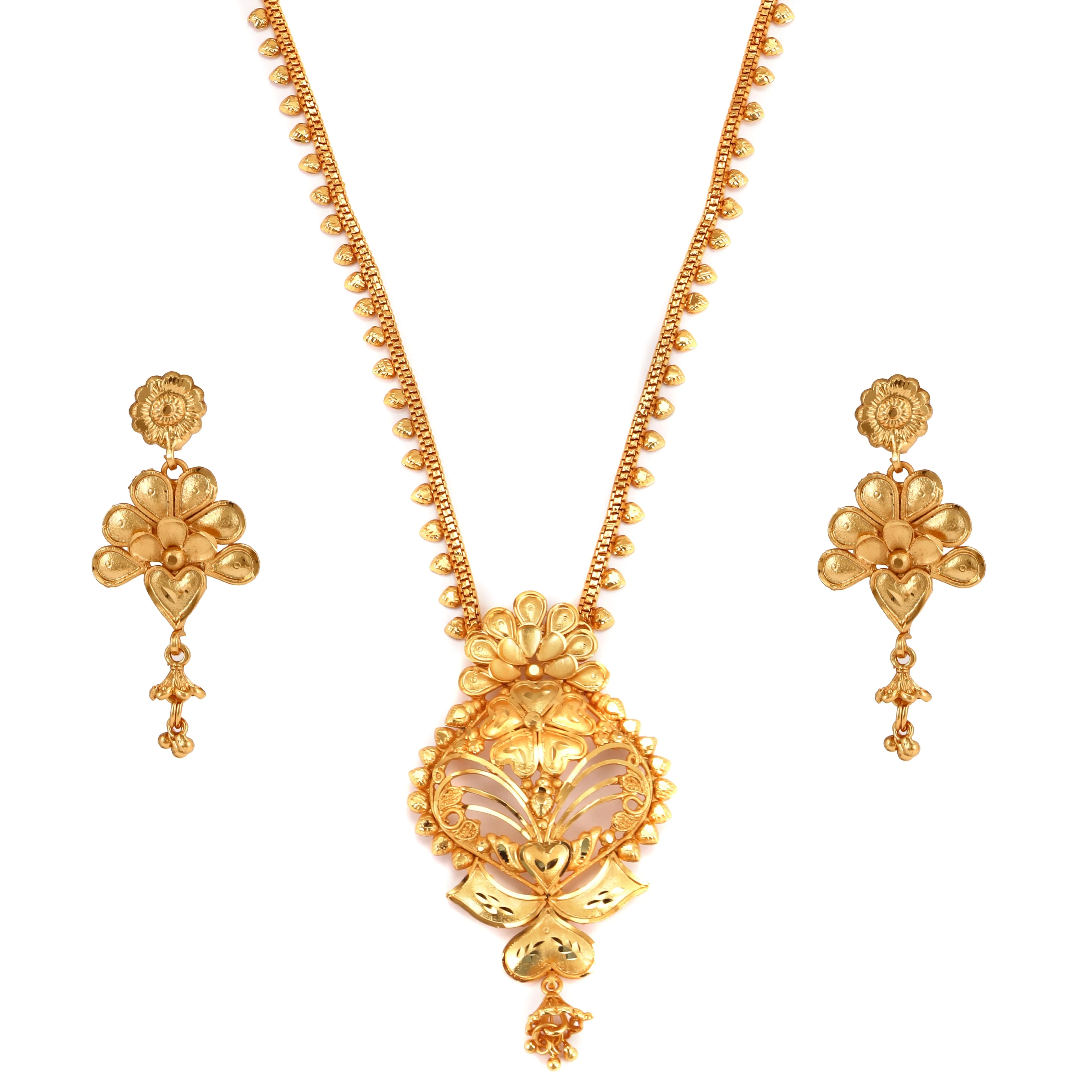 Filigree Floral Chain Necklace Set