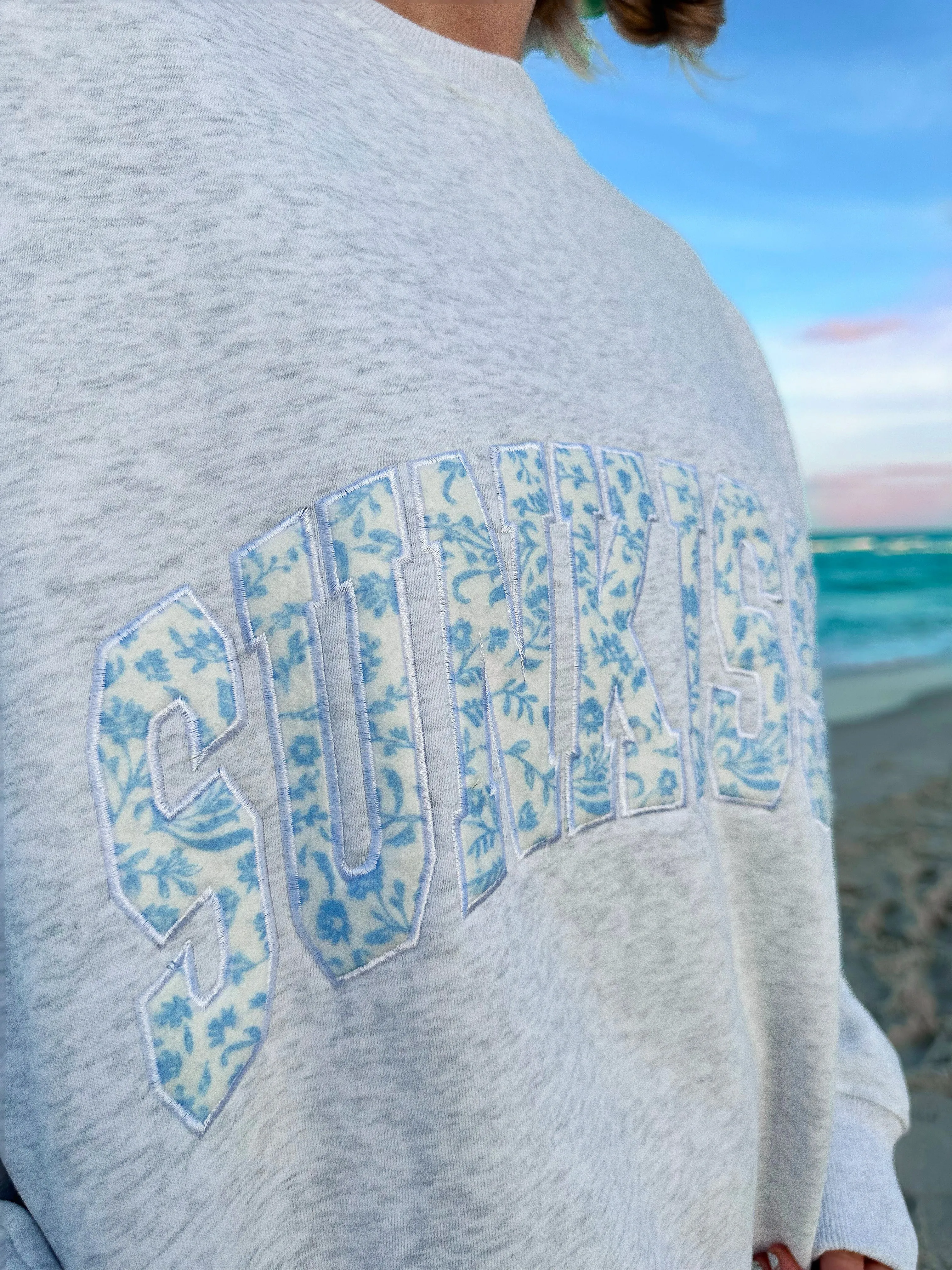 Floral Sunkissed Embroider Sweatshirt