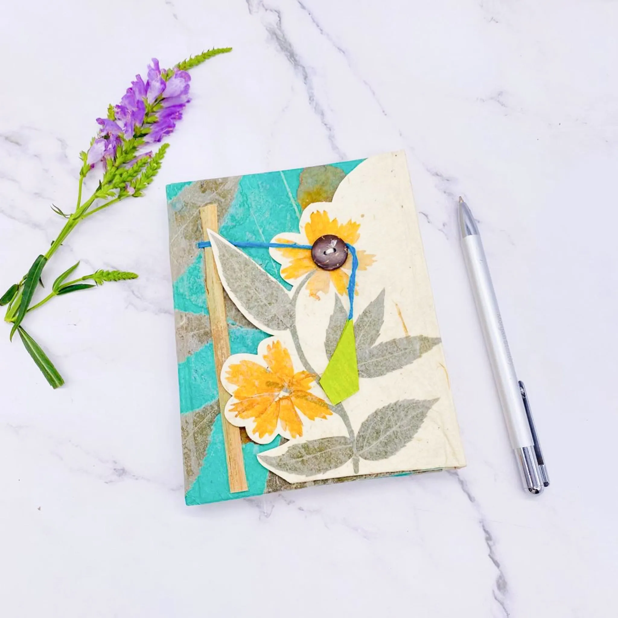 Flower Blossom Hand Painted Lokta Note Book