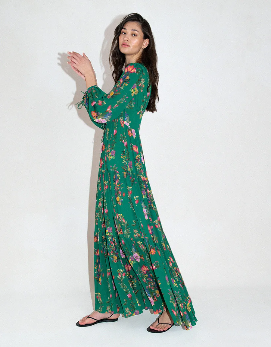 Freya Crepe Maxi Dress - Sierra Green