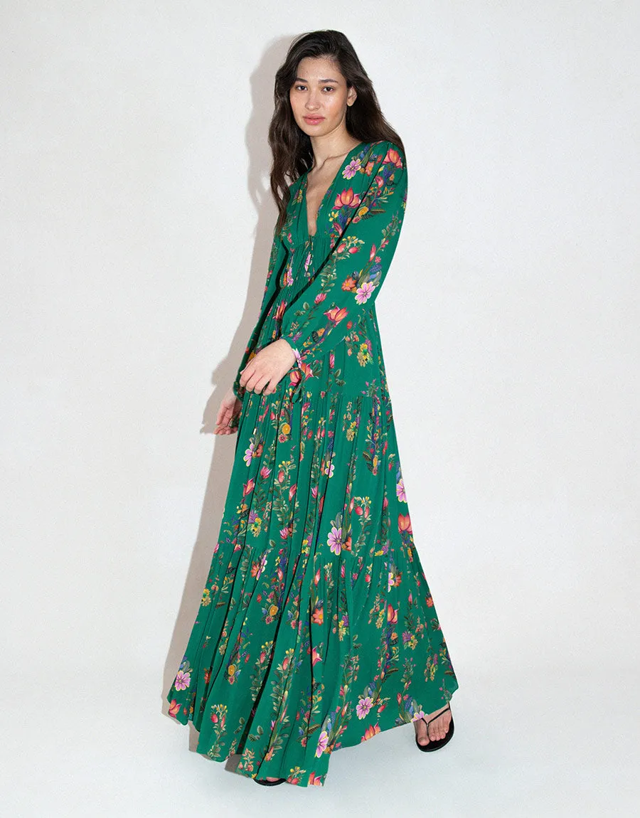 Freya Crepe Maxi Dress - Sierra Green