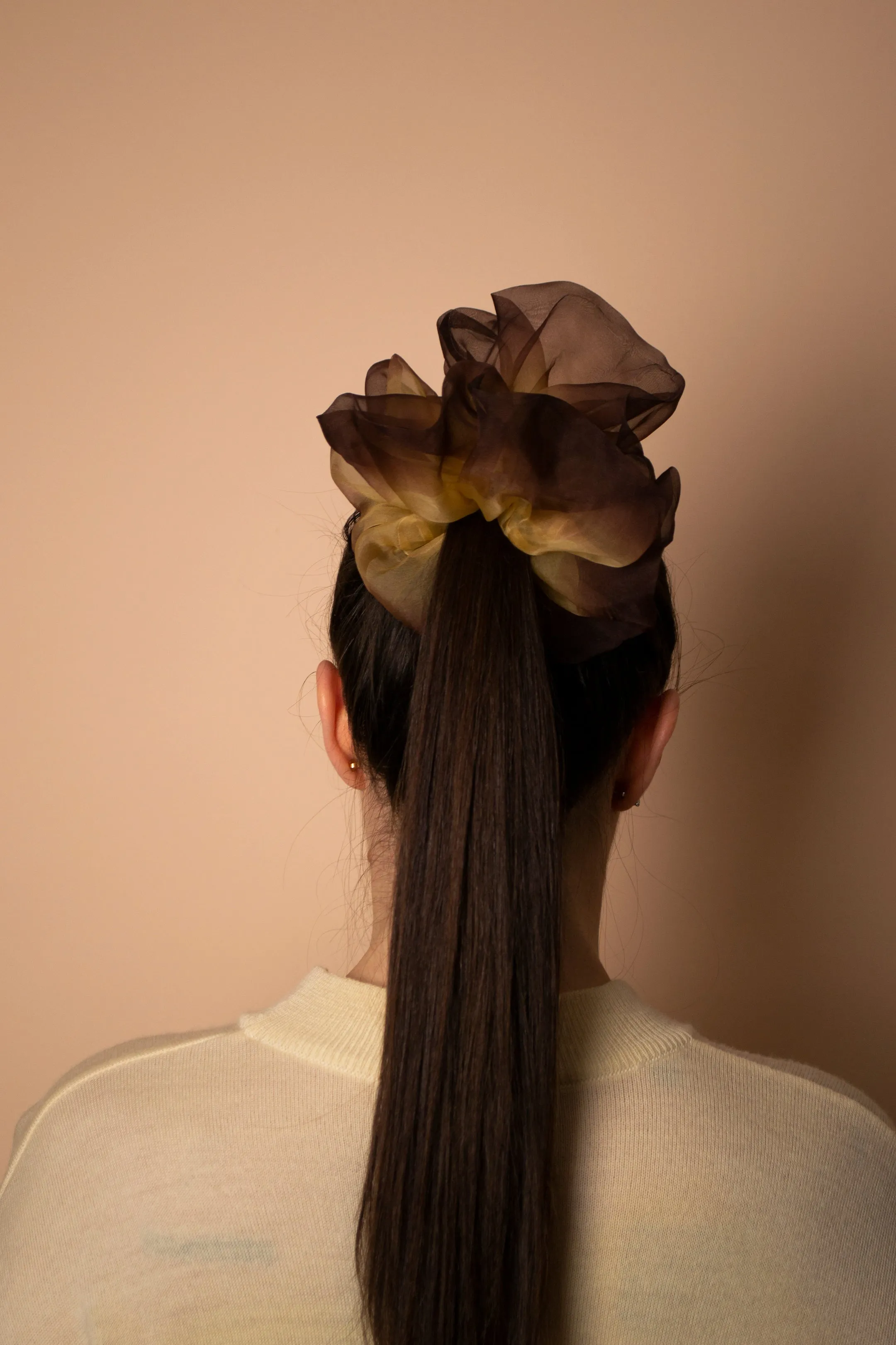 Giga Scrunchie Hand Dyed Gold Brown