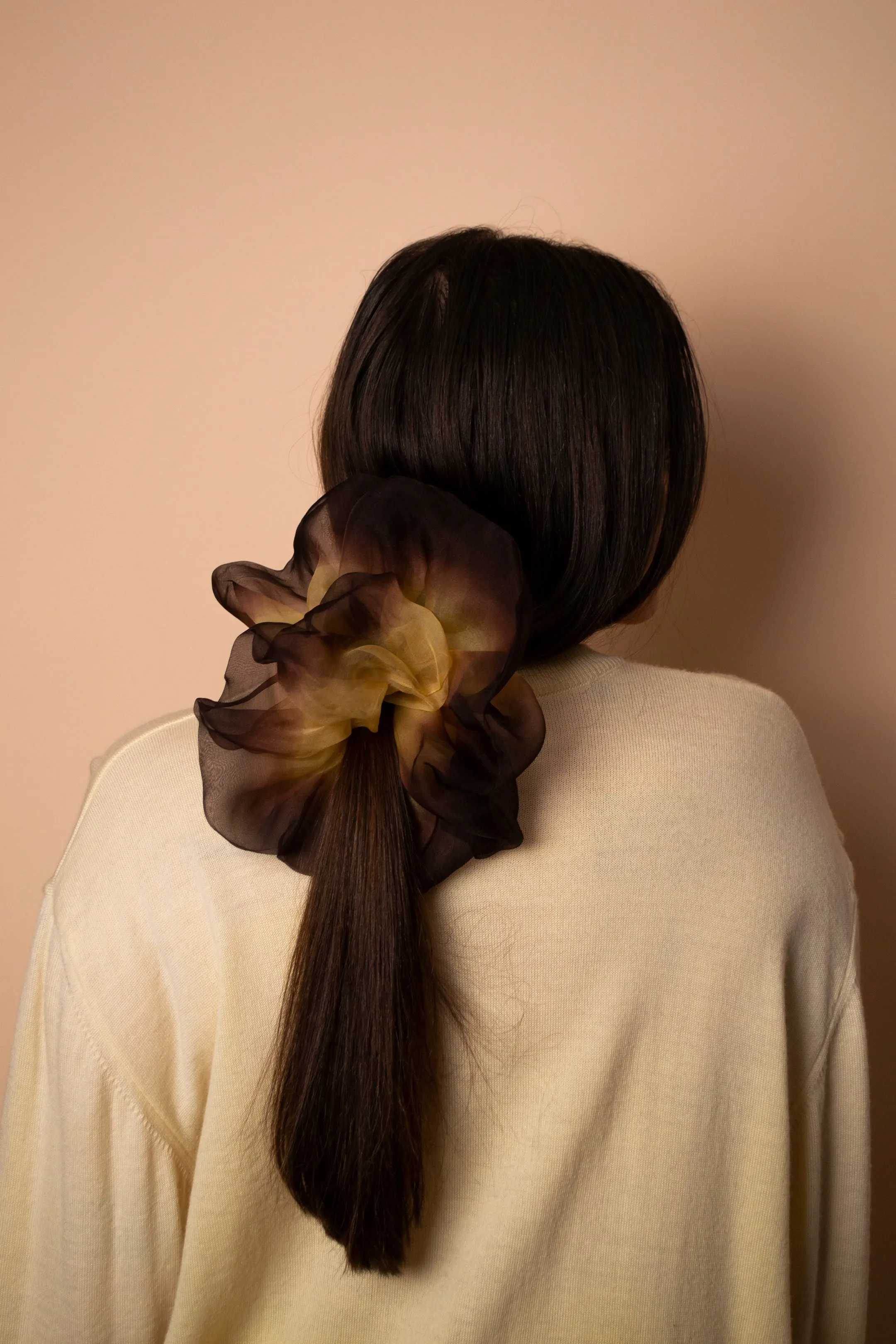 Giga Scrunchie Hand Dyed Gold Brown