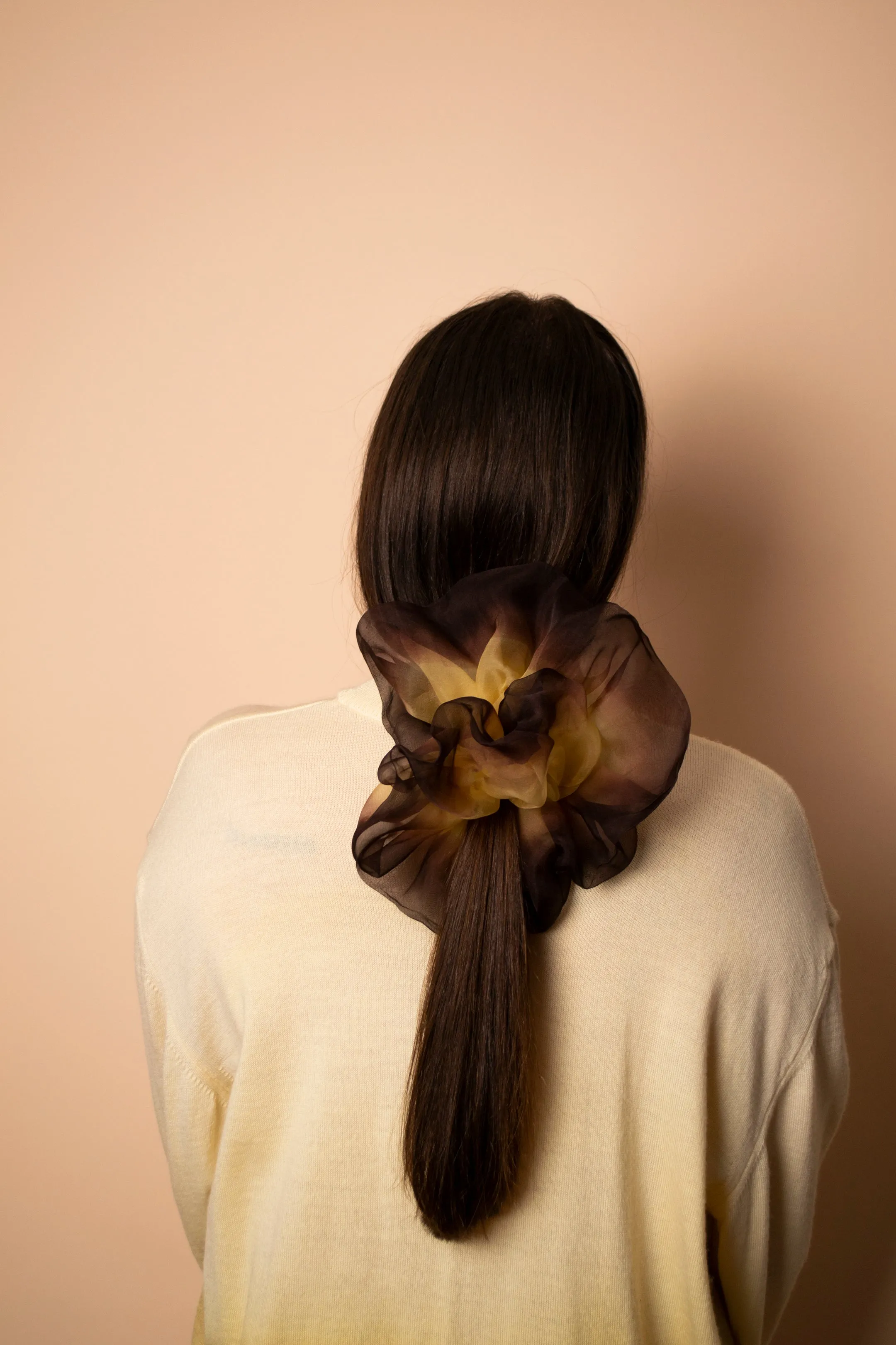 Giga Scrunchie Hand Dyed Gold Brown