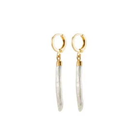 Gold Pearl Spike Earrings