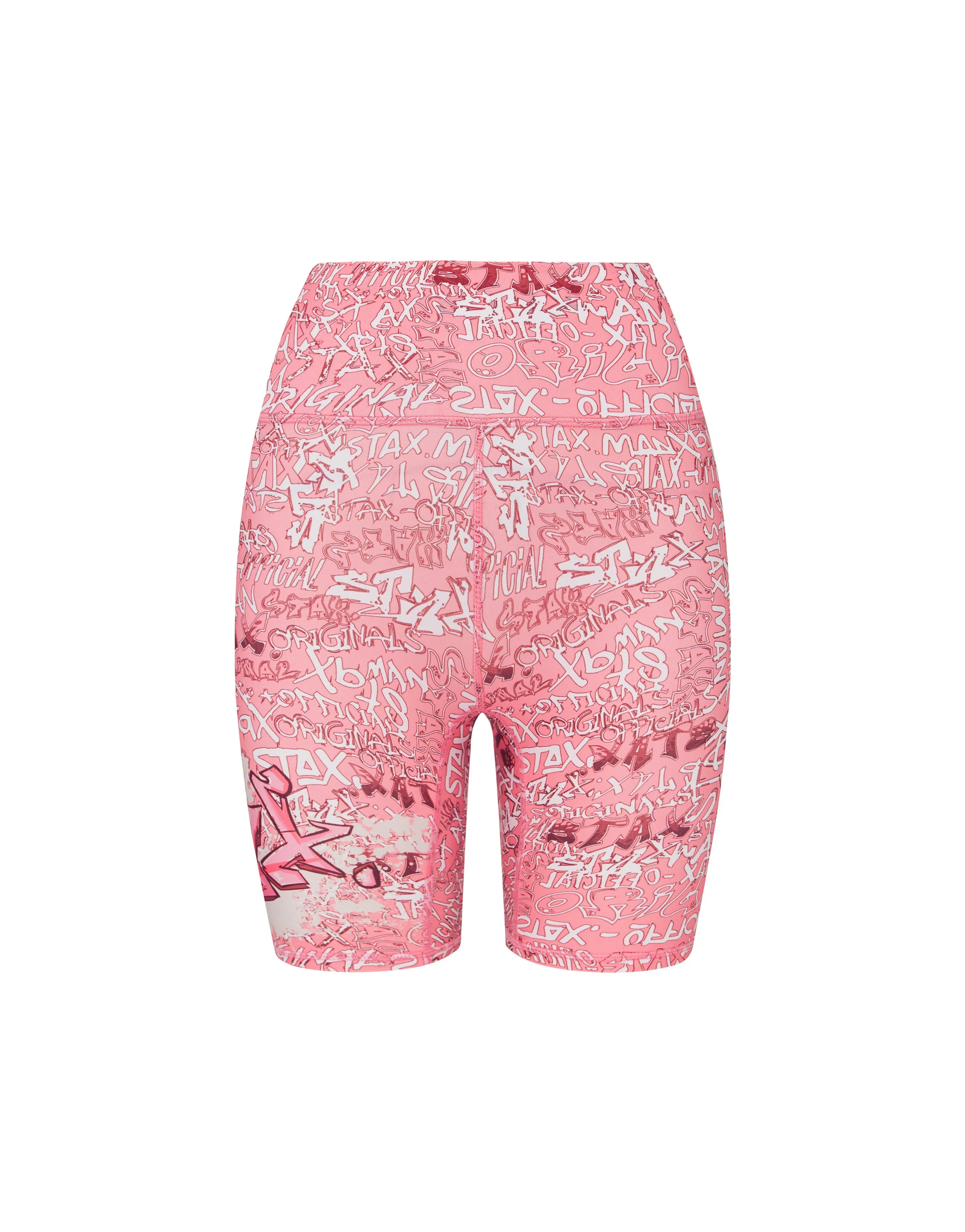 Graffiti Bike Shorts - Pink and White