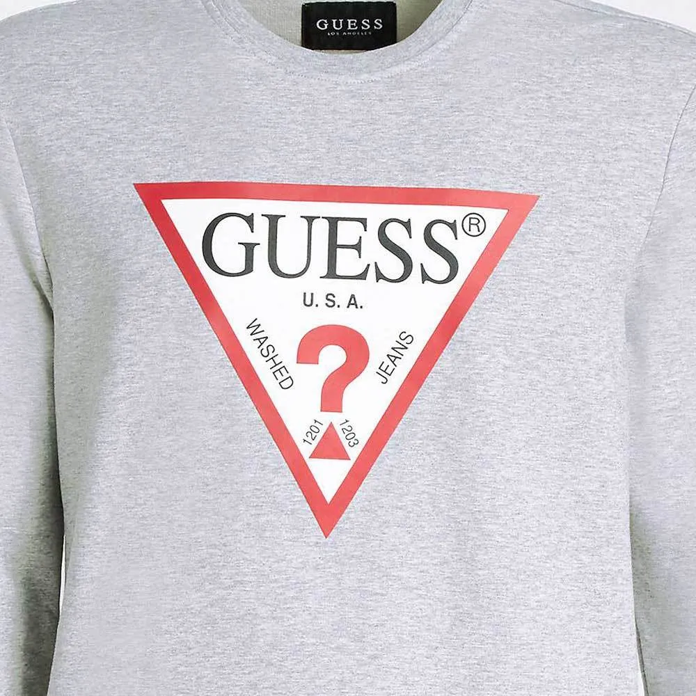 Guess Jared Logo Crew Neck Sweatshirt - Light Grey