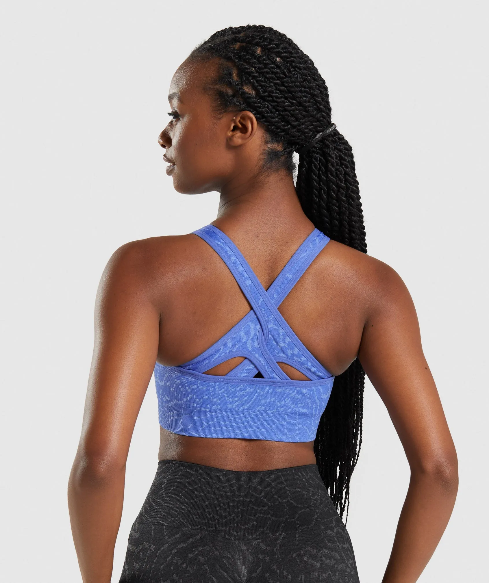 Gymshark Adapt Animal Seamless Sports Bra - Court Blue