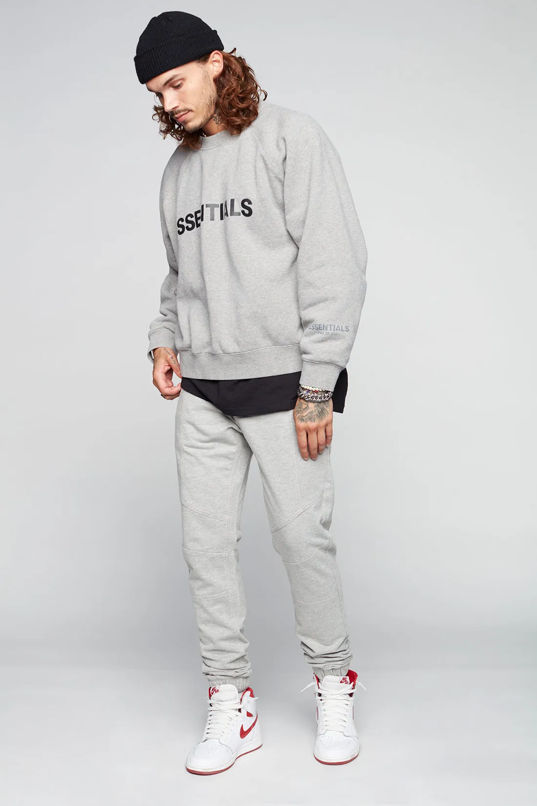 HENDRIX - 5 Pocket Moto Stitch French Terry Jogger - Light Grey