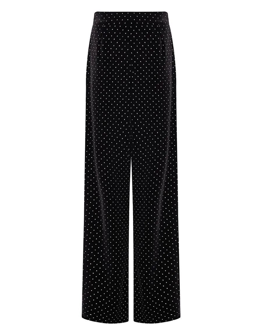 Henley Velvet Trouser - Crystal Black