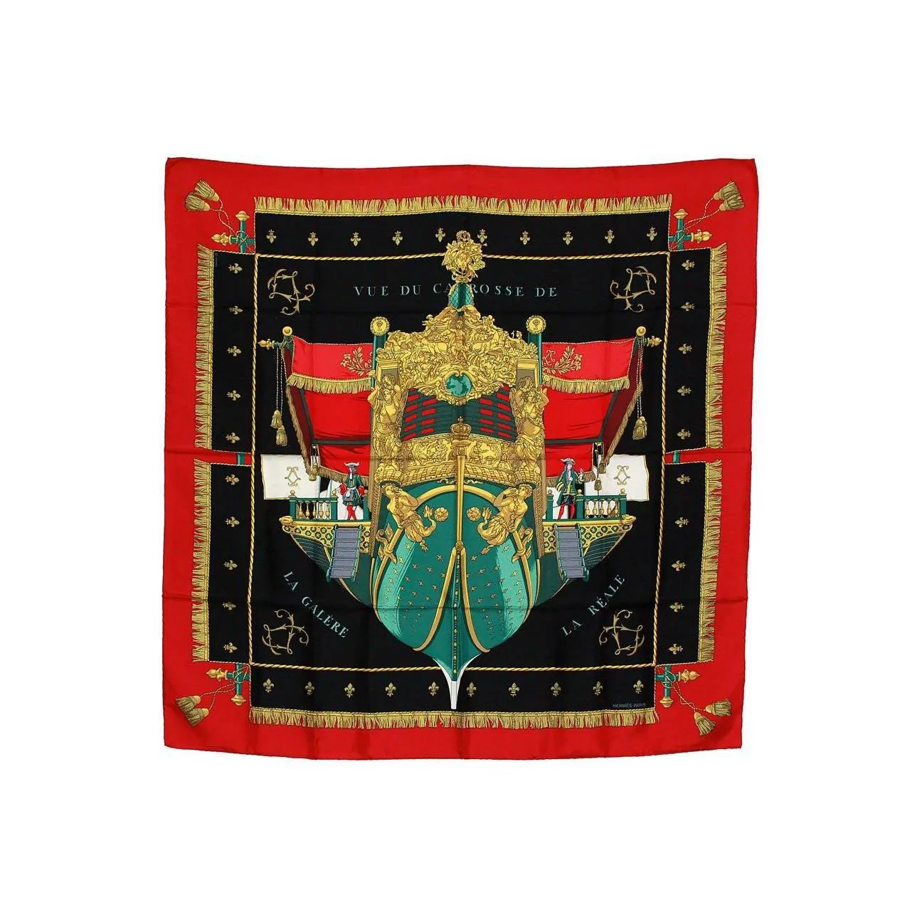 HERMES Vue Du Carrosse De La Galère La Réale Silk Scarf