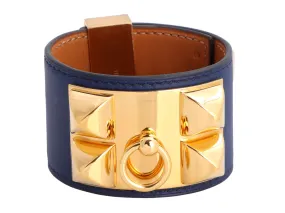 Hermès Bleu Saphir Swift Collier de Chien CDC Bracelet