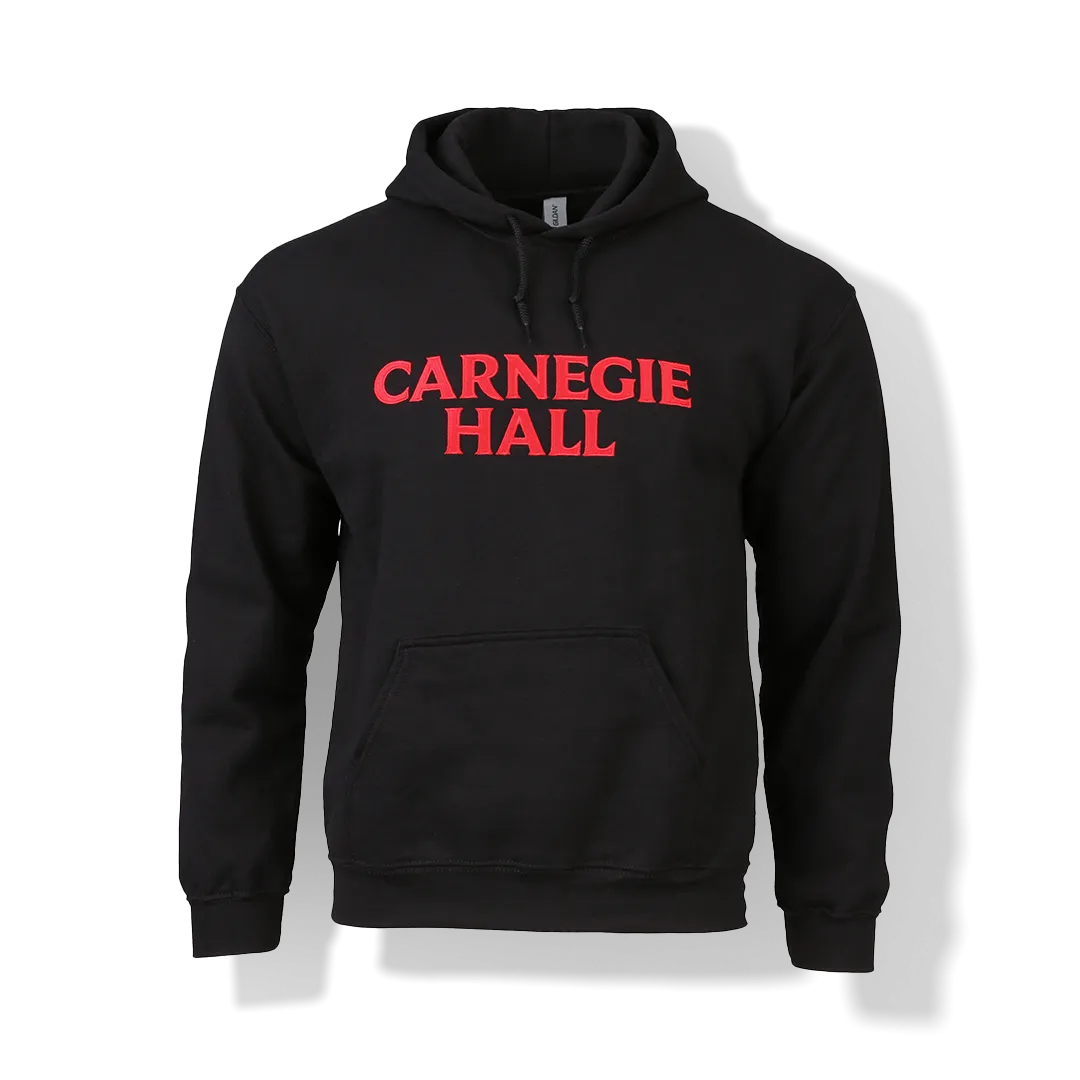 Hooded Pullover Sweatshirt with Red Embroidered Logo