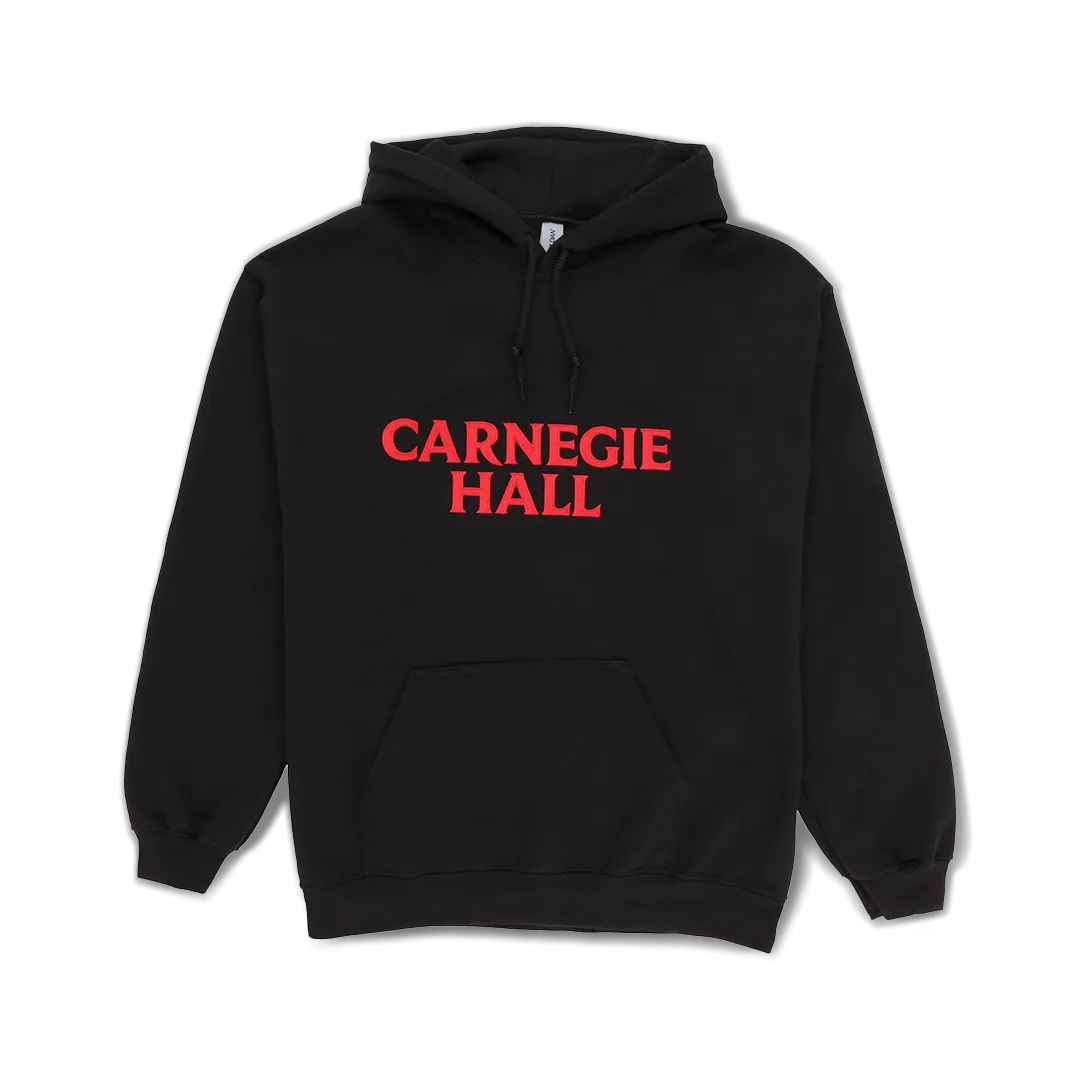 Hooded Pullover Sweatshirt with Red Embroidered Logo