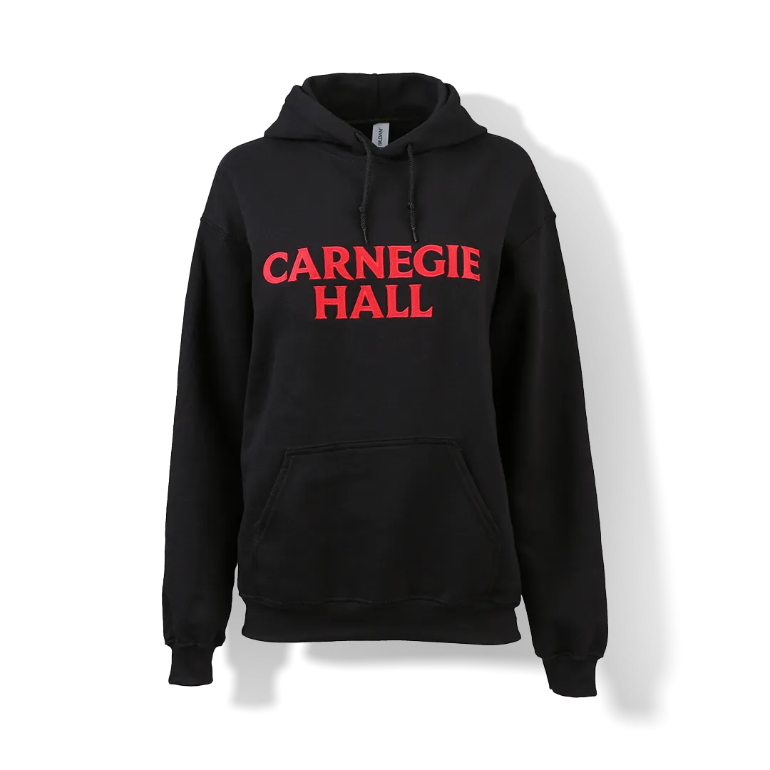 Hooded Pullover Sweatshirt with Red Embroidered Logo