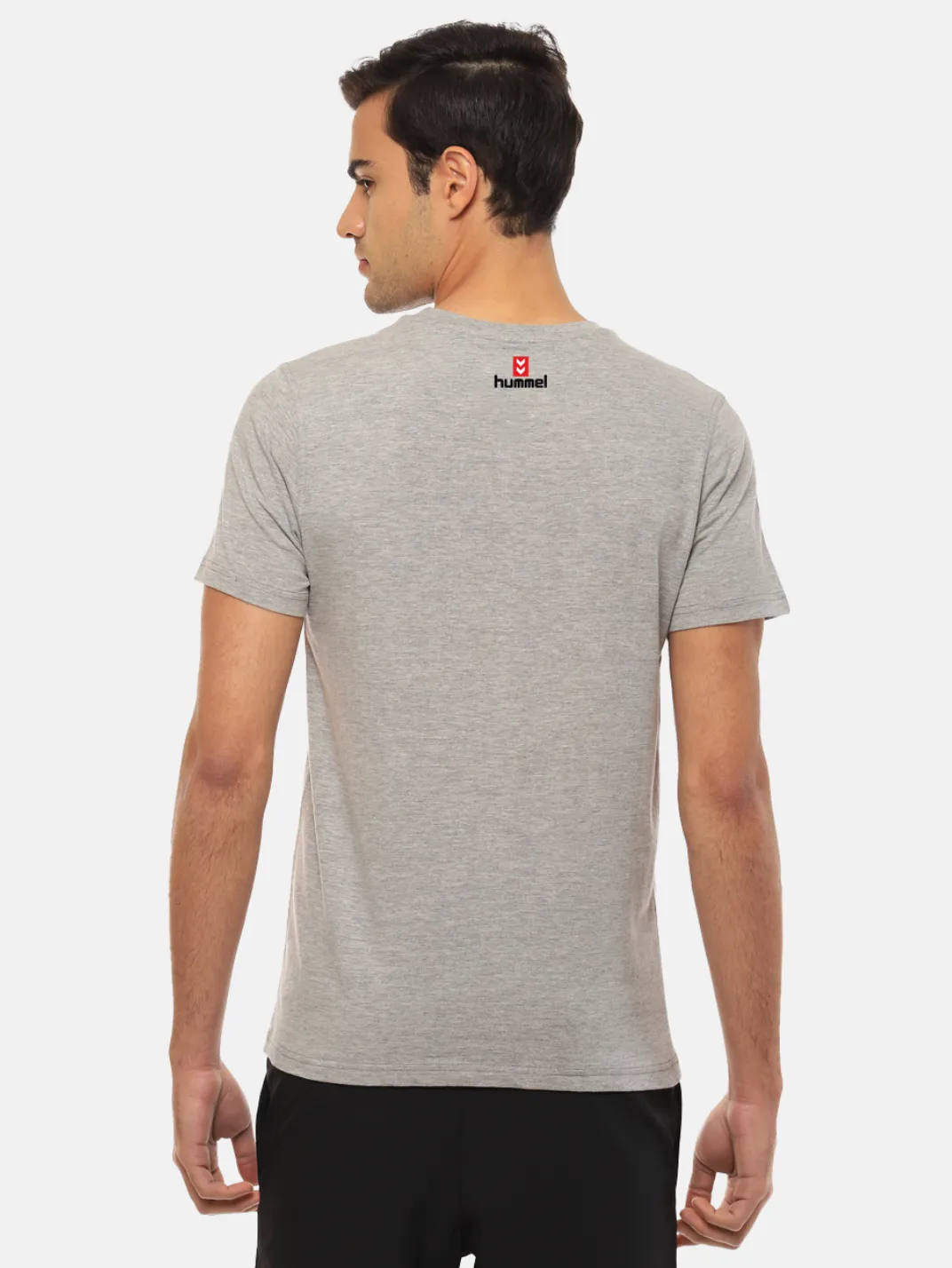 Hummel Men Grey B2B Round Neck Cotton