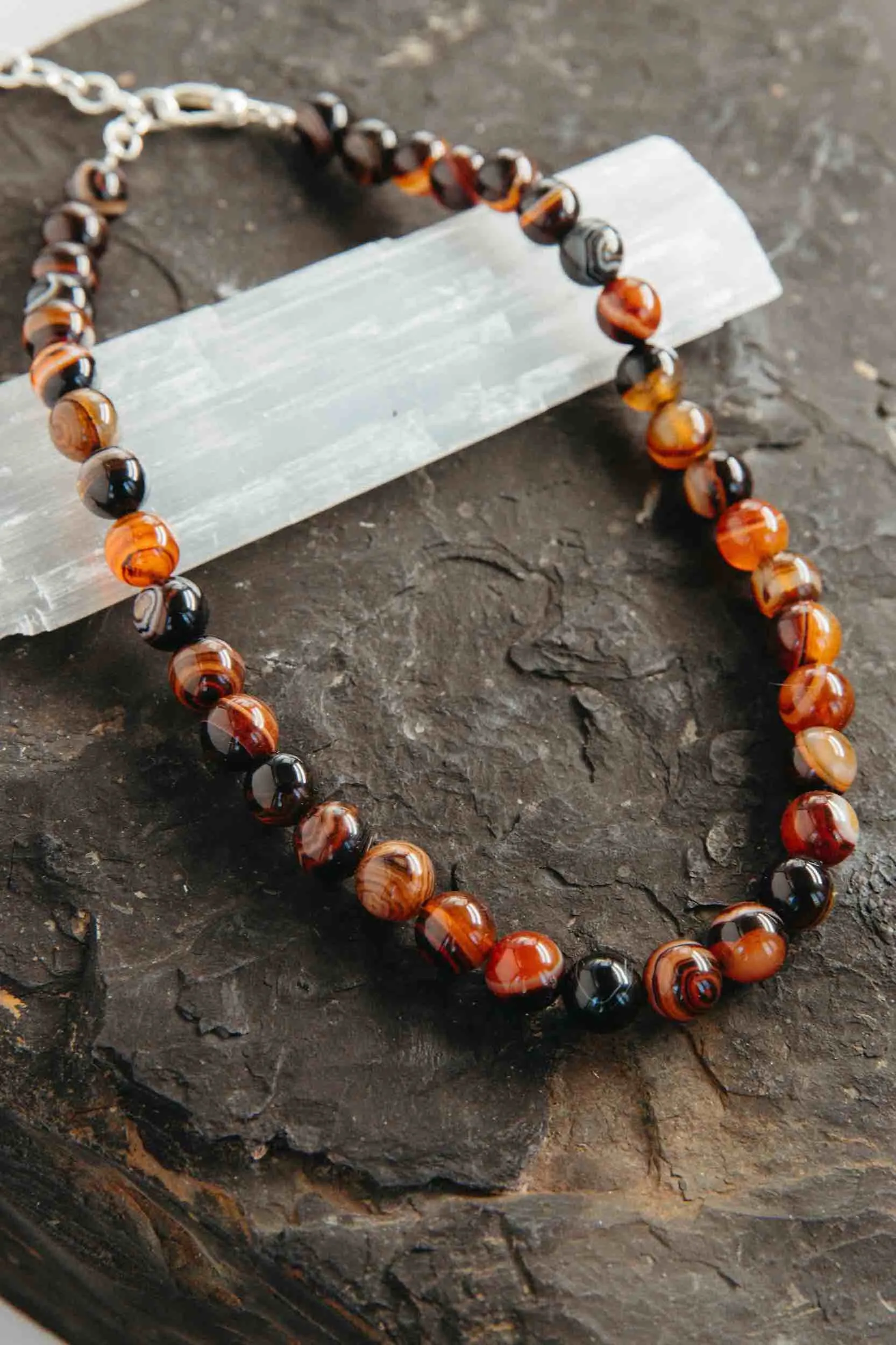 I Belong To Myself Brown Agate Necklace