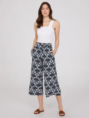 Ikat Print Gaucho Pants