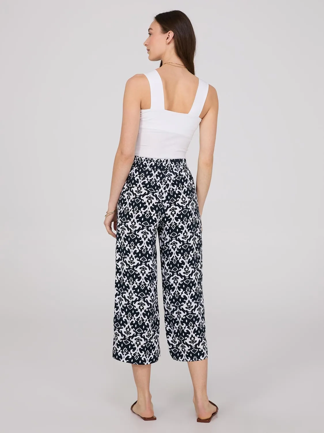 Ikat Print Gaucho Pants