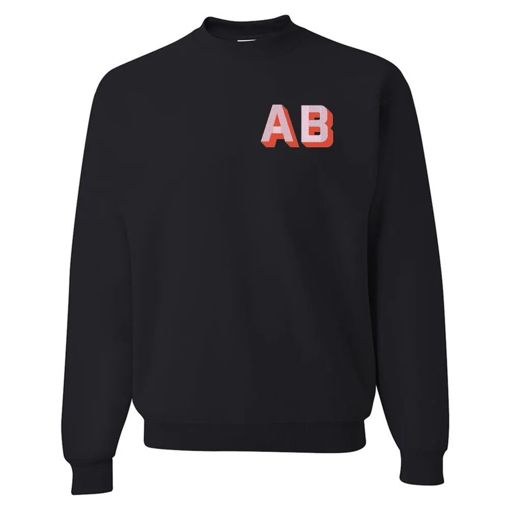 Initialed Shadow Block Letters Crewneck Sweatshirt