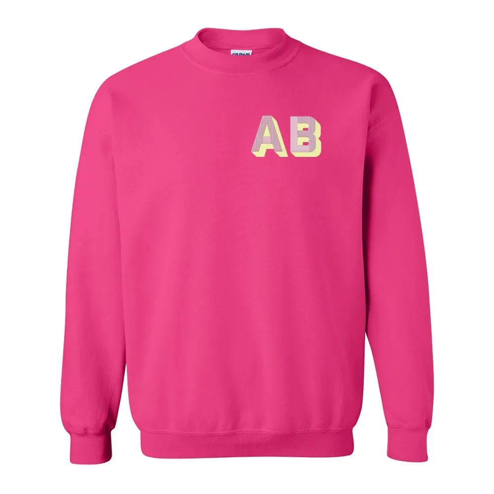 Initialed Shadow Block Letters Crewneck Sweatshirt